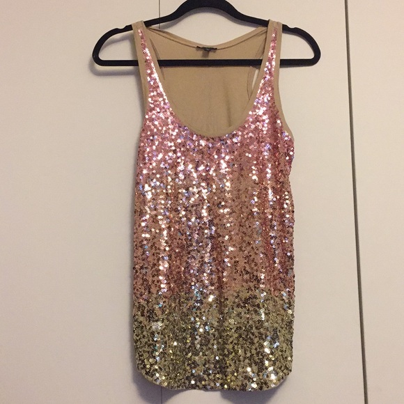 Express Tops - Rose gold sequin tank top Express Tops - Rose gold sequin tank top